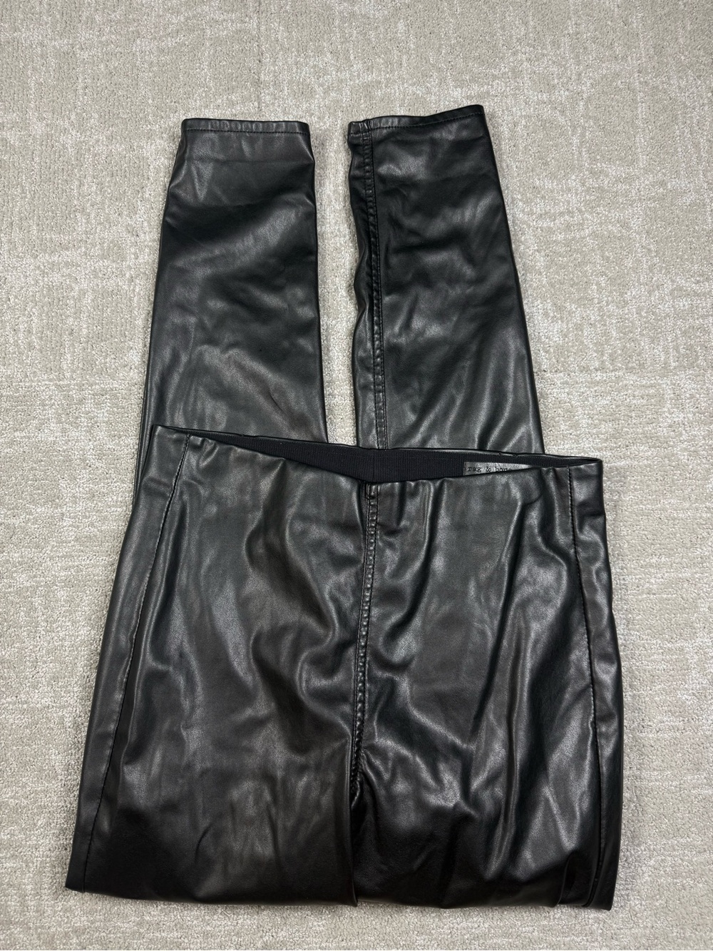 Rag & Bone Faux Leather Black High Rise Slim Pant Women Size Large